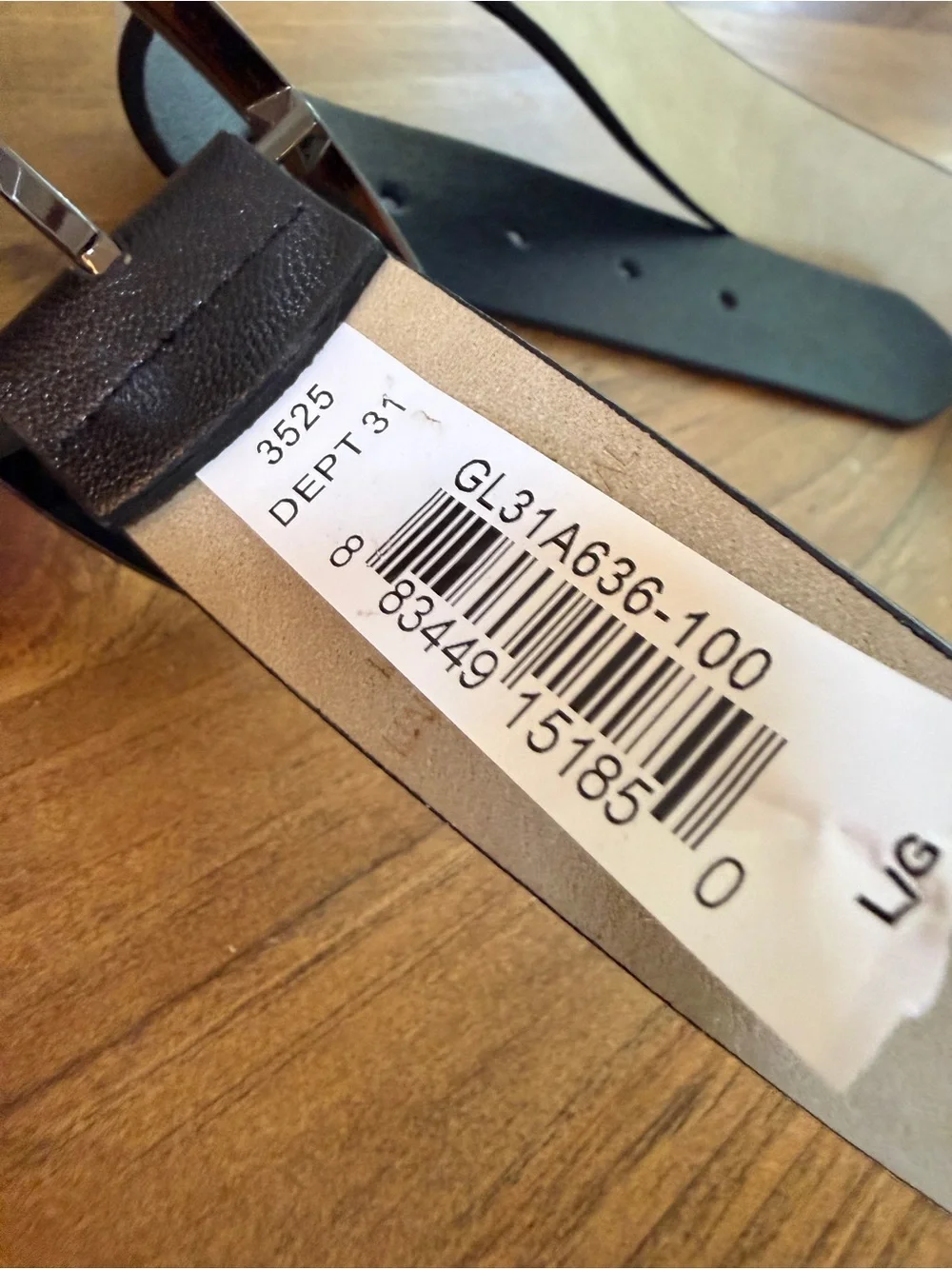 George Black Leather Belt with Metal Buckle size large